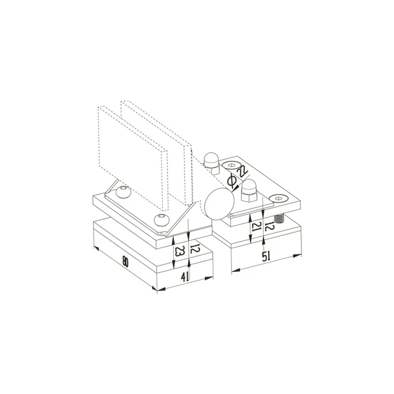 Frameless Glass Pool Gate Hinge Structure