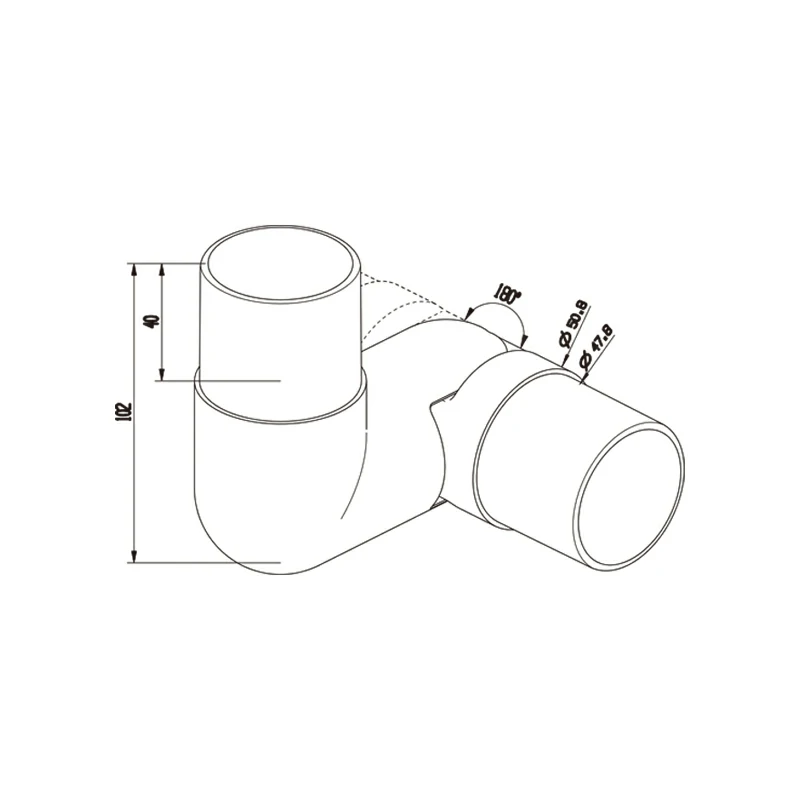 180° Corner Tube Handrail Connector Structure