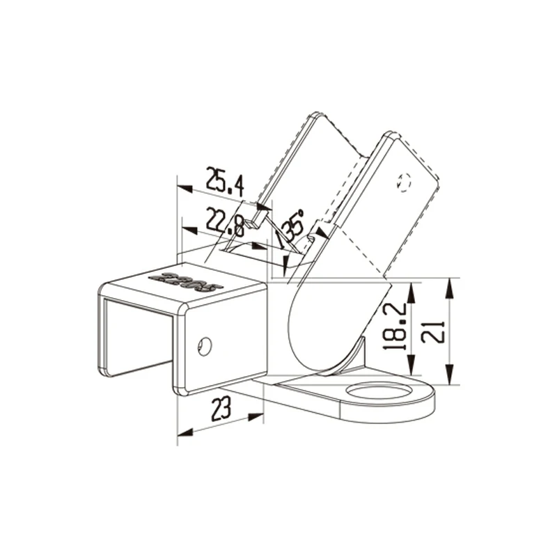 Hand Rail Wall Bracket Vertical Adjustable-Right Structure