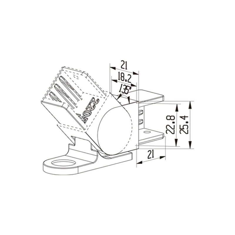 Railing Wall Bracket Horizontal Adjustable-Left Structure