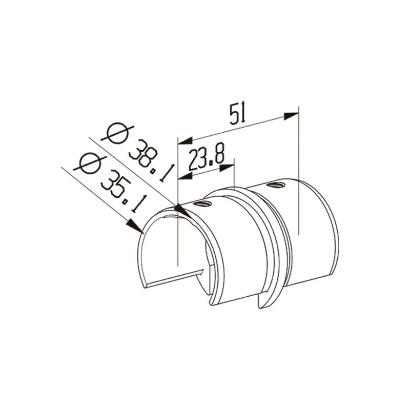 Slot Tube Round Cap Rail Connector Structure