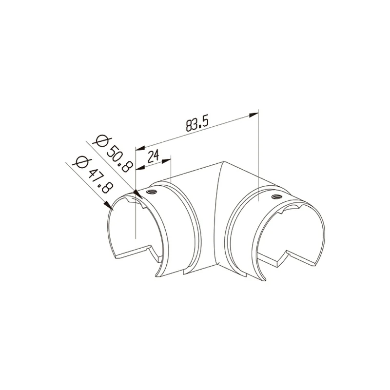 Round 90 Degree Slot Tube Connector Structure