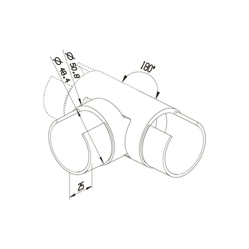 Round Rail Left & Right Adjustable Elbow Joiner Structure