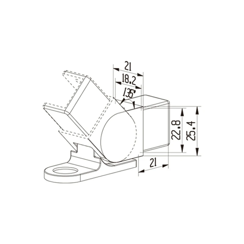 Wall Rail Bracket Horizontal Adjustable-Right Structure