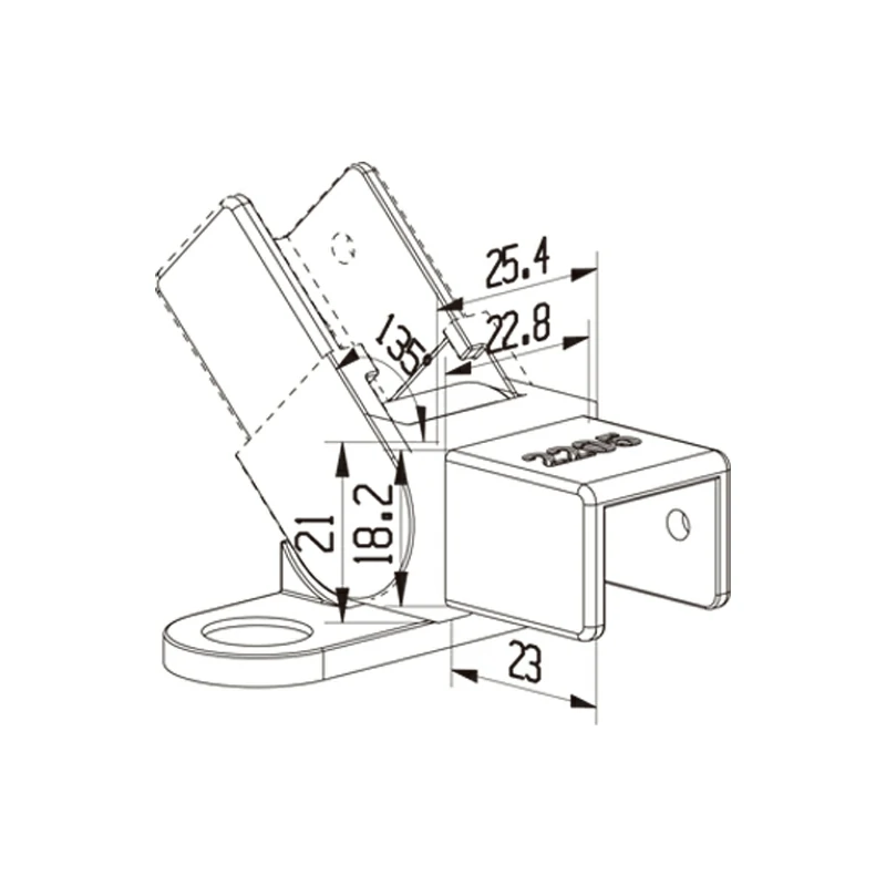 Square Top Wall Rail Mounting Bracket Vertical Adjustable-Left Structure